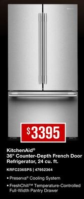 KitchenAid® 36" Counter-Depth French Door Refri…