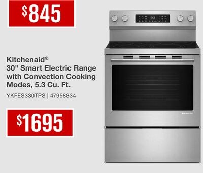 Kitchenaid® 30" Smart Electric Range with Conve…