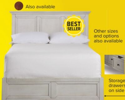 San Mateo 3-Piece Queen Storage Bed-Antique Whi…