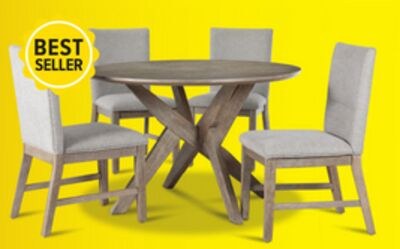 Sassari 5-Piece Dining Set - Taupe, Beige