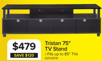 Tristan 75" TV Stand - Black