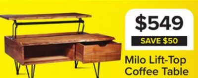 Milo 40" Lift Top Coffee Table - Natural