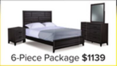 Fog 6-Piece Queen Bedroom Package - Grey, Black