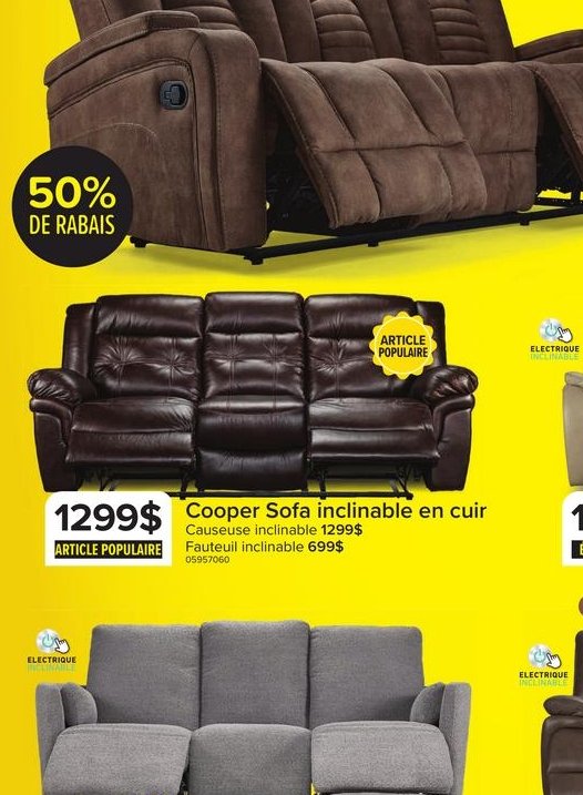 Vandelay Sofa inclinable électrique