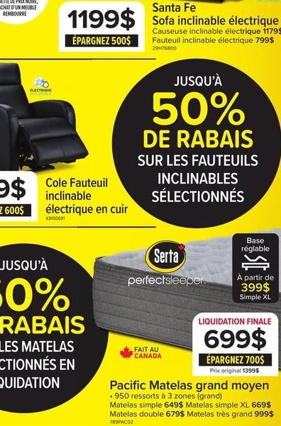 Santa Fe Sofa inclinable électrique