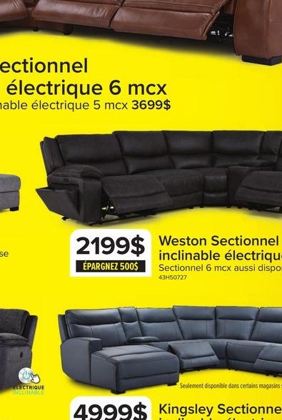 Emerson Sectionnel inclinable électrique 4 mcx