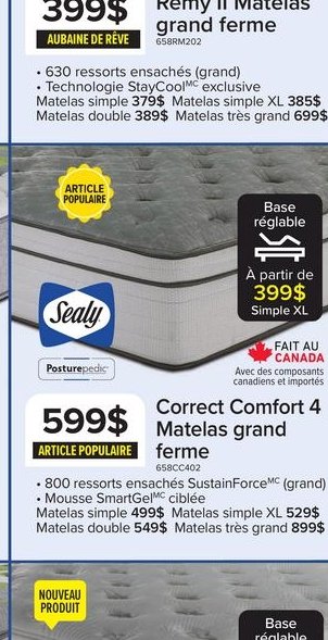 Sealy Remy II Matelas grand ferme