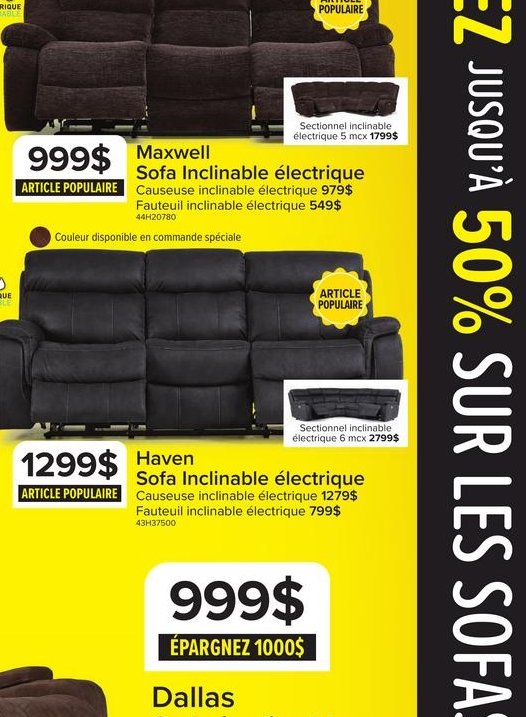 Maxwell Sofa inclinable électrique