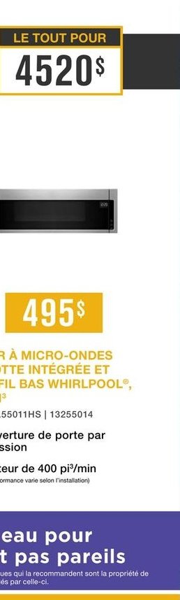 Four à micro-ondes à hotte intégrée Whirlpool, …