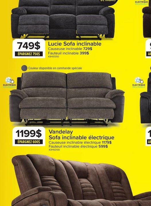Lucie Sofa inclinable