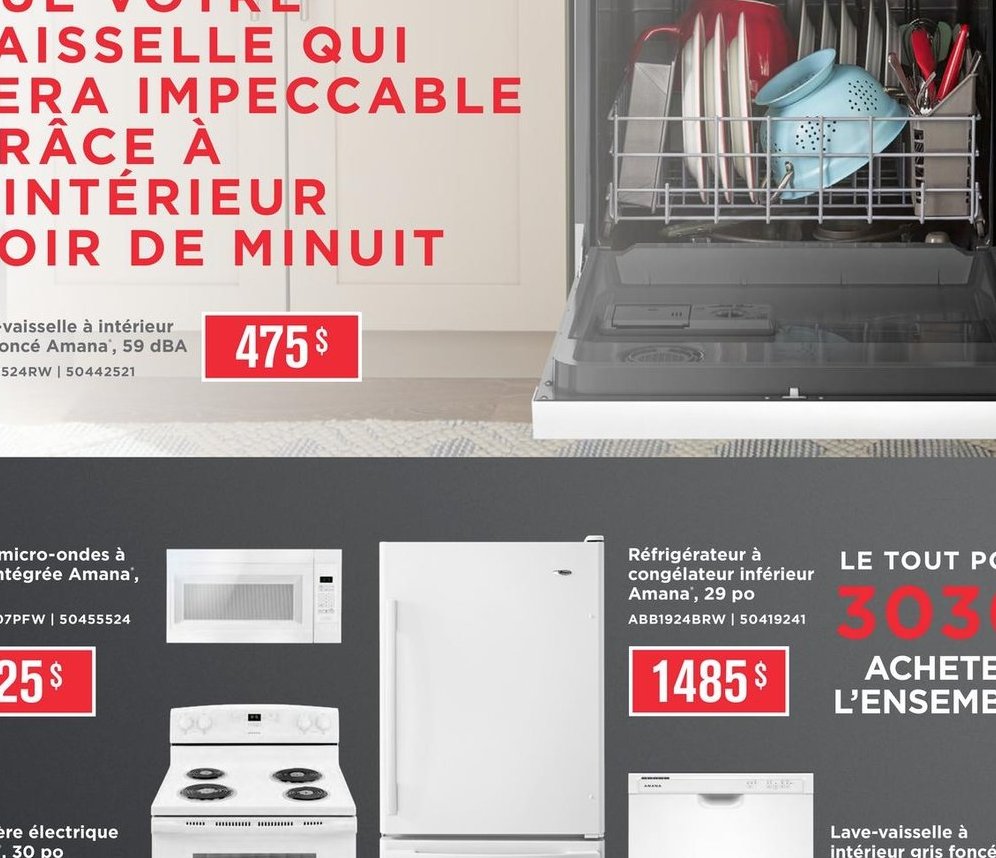 Lave-vaisselle à intérieur gris foncé Amana