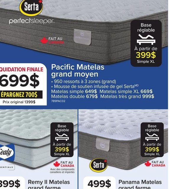 Serta Pacific Matelas grand moyen