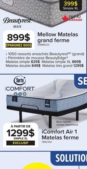 BeautySleep Calm Matelas grand ferme