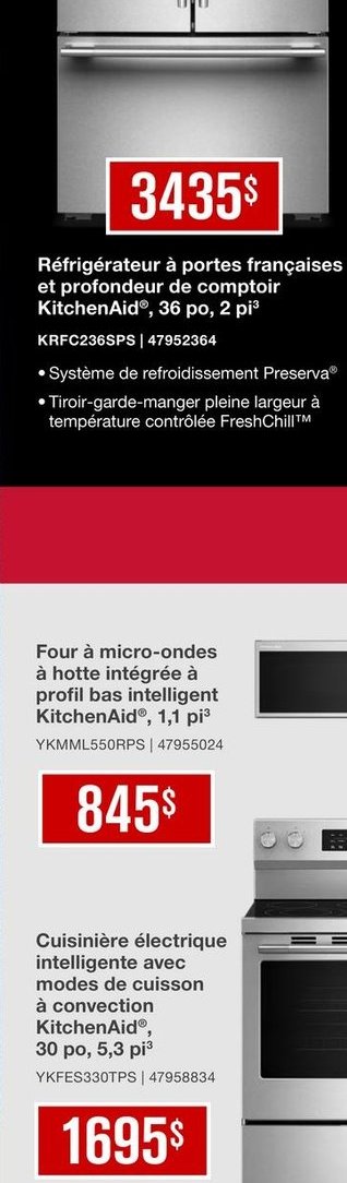 Réfrigérateur à portes françaises et profondeur…