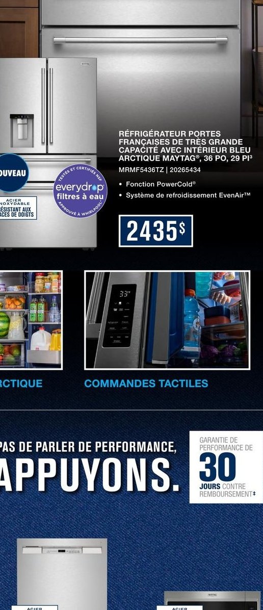 Réfrigérateur portes françaises Maytag très gra…