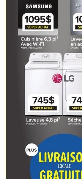 Laveuse 4.8 pi³ LG avec Wi-Fi