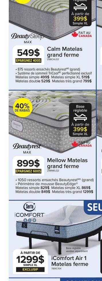 Sealy Evan II Matelas grand moyen
