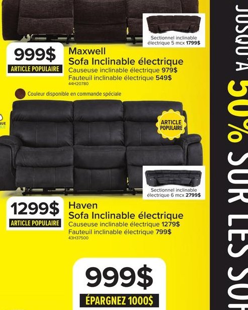 Maxwell Sofa inclinable électrique