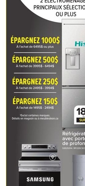 Réfrigérateur 22.4 pi³ Samsung avec porte à 2 b…