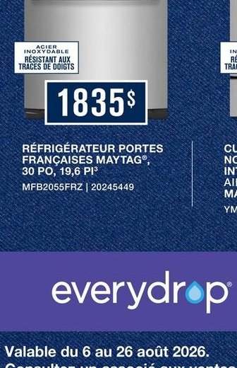 Réfrigérateur portes françaises Maytag
