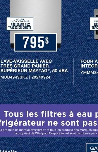 Lave-vaisselle avec très grand panier supérieur…