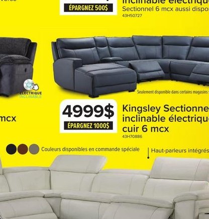 Emerson Sectionnel inclinable électrique 4 mcx