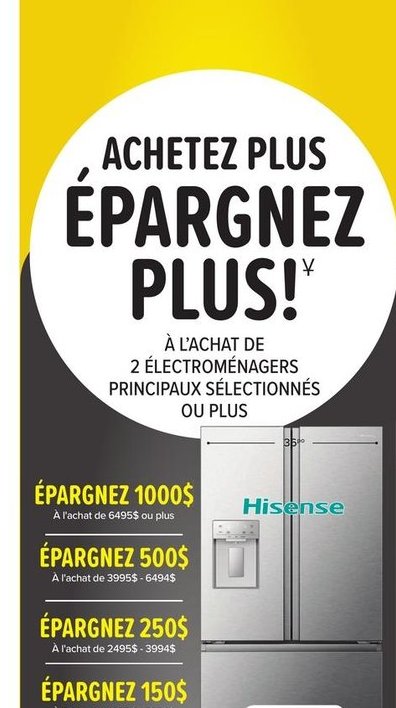 Réfrigérateur Hisense 22.4 pi avec porte à 2 ba…