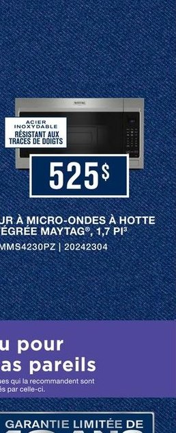Four à Micro-Ondes à Hotte Intégrée Maytag