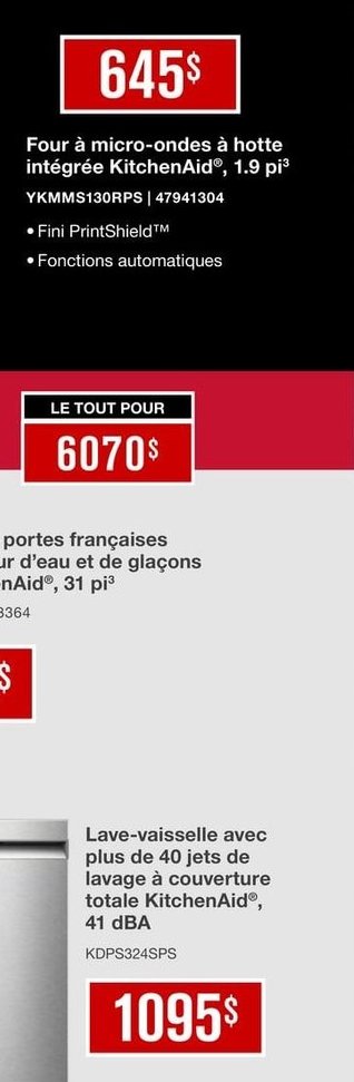 Four à micro-ondes à hotte intégrée KitchenAid®