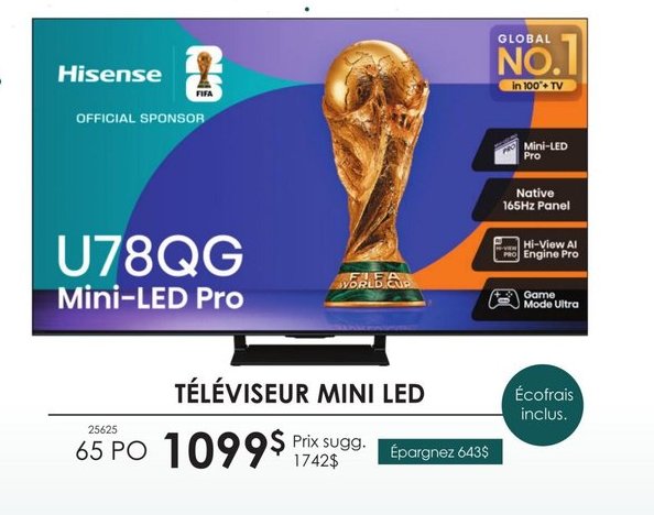 Hisense U78QG Mini-LED Pro 65 PO
