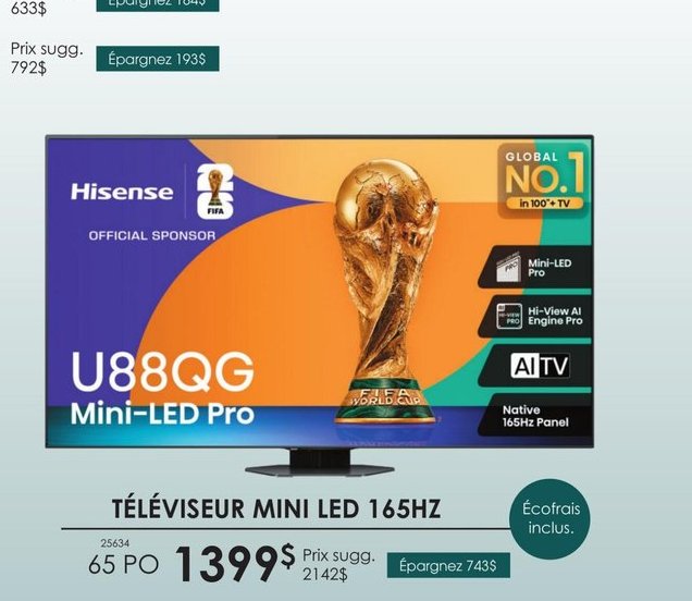 Hisense U88QG Mini-LED Pro 165Hz 65 PO