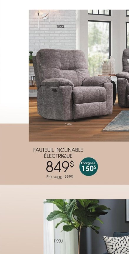 Fauteuil inclinable électrique