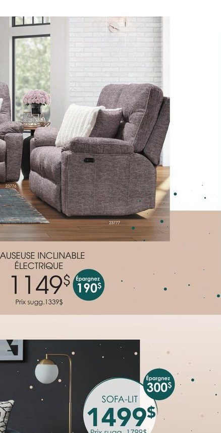 Causeuse inclinable électrique