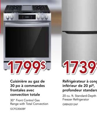 Frigidaire Cuisinière à induction de 30 po à co…