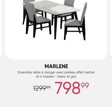 MARLENE - Ensemble table à manger avec plateau …