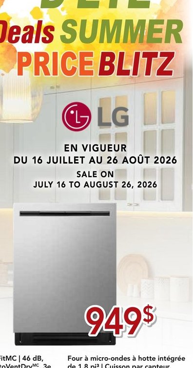 Lave-vaisselle LG FlushFit MC 46 dB QuadWash
