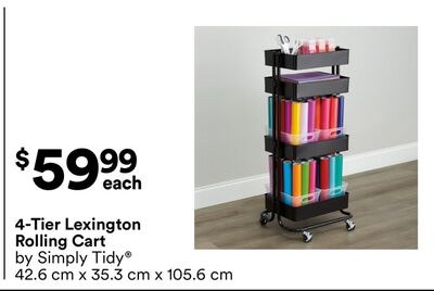 4-Tier Lexington Rolling Cart by Simply Tidy