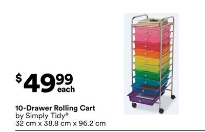 10-Drawer Rolling Cart by Simply Tidy