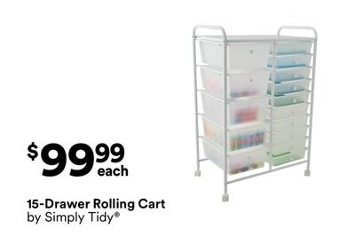 15-Drawer Rolling Cart by Simply Tidy