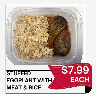 STUFFED EGGPLANT WITH MEAT & RICE