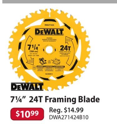 DEWALT 7¼" 24T Framing Blade