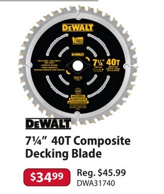 7 1/4" 40T Composite Decking Blade