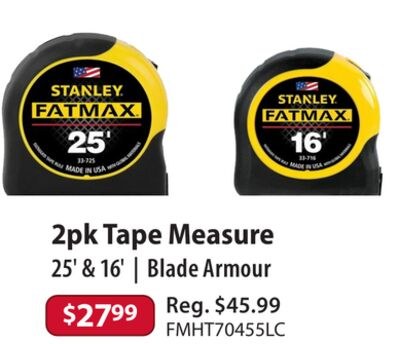 2pk Tape Measure