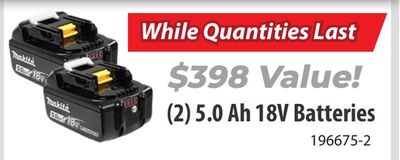 (2) 5.0 Ah 18V Batteries