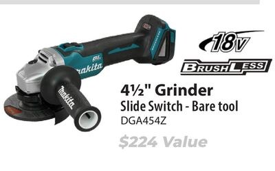 4½" Grinder Slide Switch - Bare tool