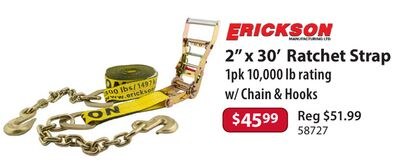 ERICKSON 2" x 30' Ratchet Strap