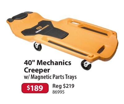 40" Mechanics Creeper w/ Magnetic Parts Trays