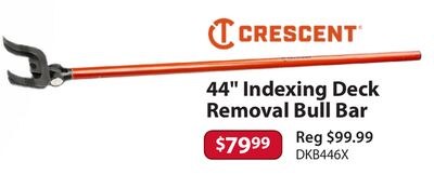 44" Indexing Deck Removal Bull Bar