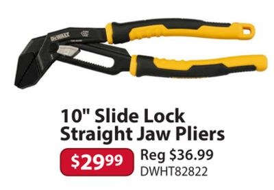 10" Slide Lock Straight Jaw Pliers