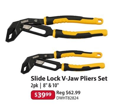 Slide Lock V-Jaw Pliers Set